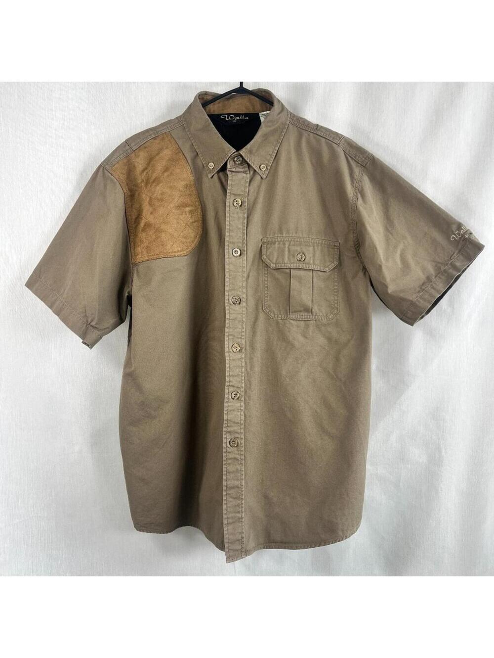Walls Button Up Short Sleeve Shirt 100% Cotton Men's Large